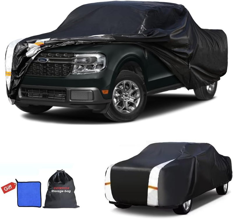 Cotryvox Ford Maverick Truck Cover Custom Fit 2021-2026 SuperCrew Cab Short Bed(4.5') with Door Zipper, 10 Layers Outdoor Heavy Pickup Truck Cover Waterproof All Weather, Wind Dust Sun Protector. - Image 1